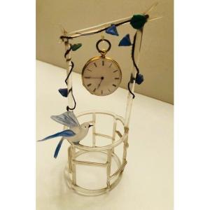 Watch Holder "bird On The Well" In Glass