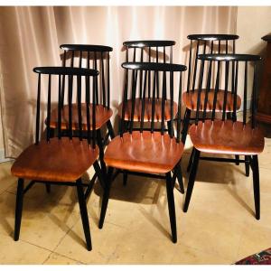 Série de 6 chaises scandinaves Ilmari Tapiovaara XXe