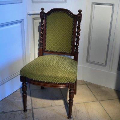 Chaise de coin de feu style Louis XIII, XIXe