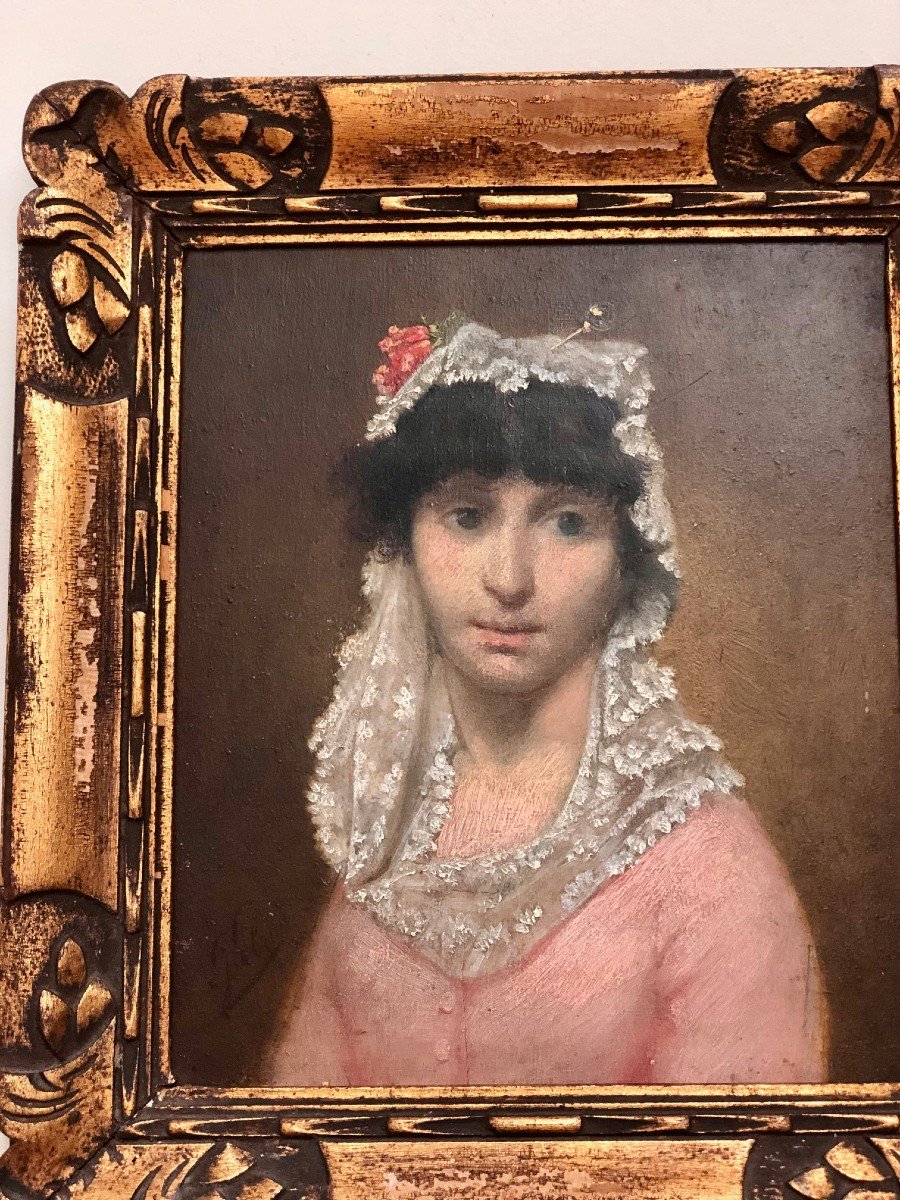 Painting Young Girl In The Mantilla-photo-2