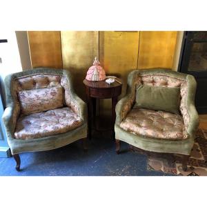 Pair Of Napoleon III Armchairs.