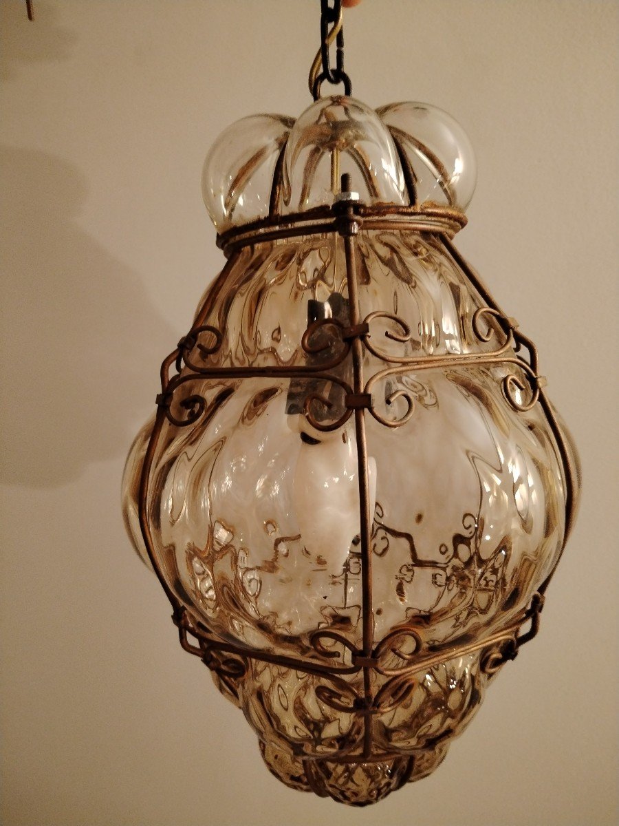 Venetian Lantern 20th Century Blown Glass -photo-2