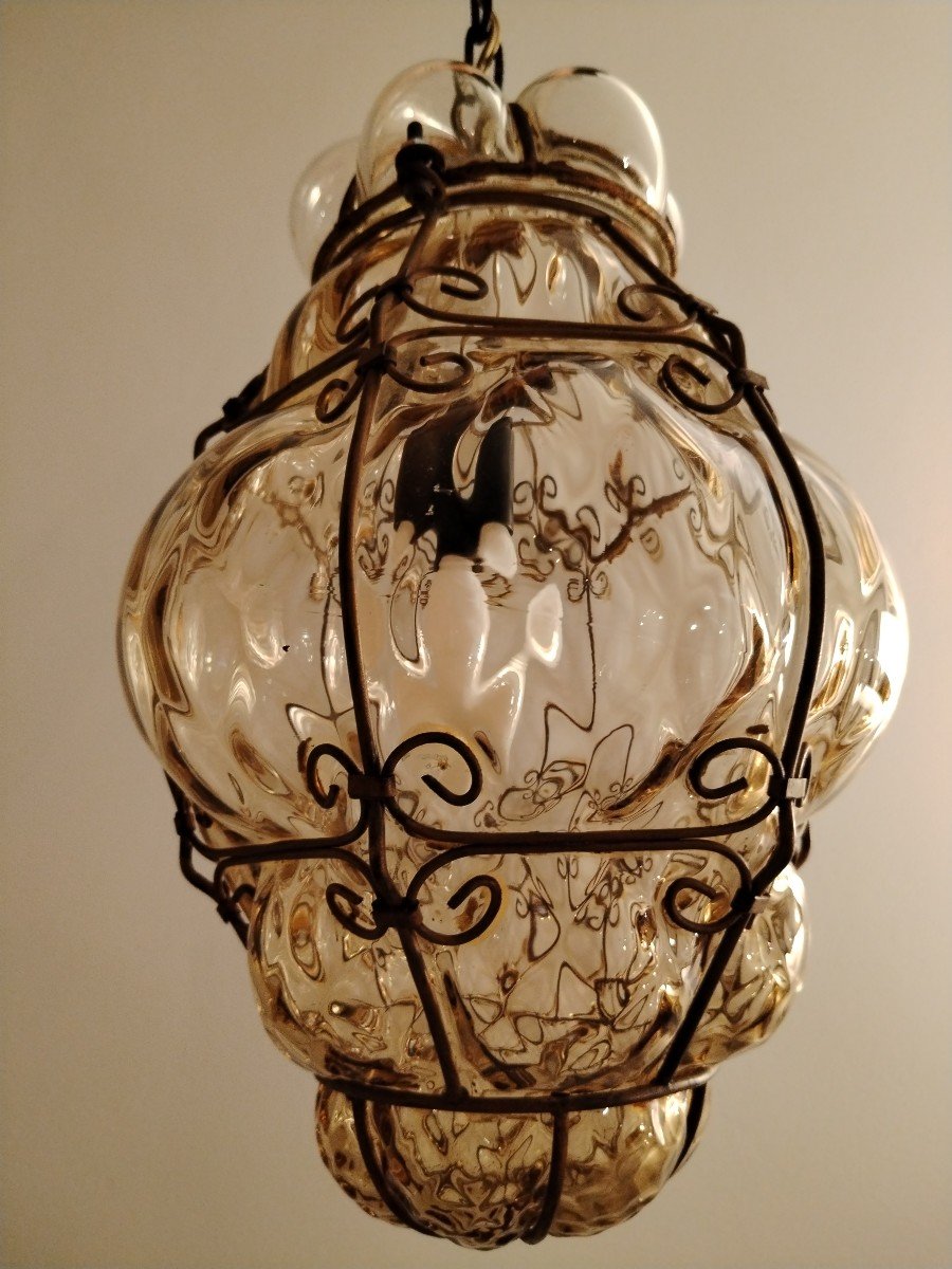 Venetian Lantern 20th Century Blown Glass 