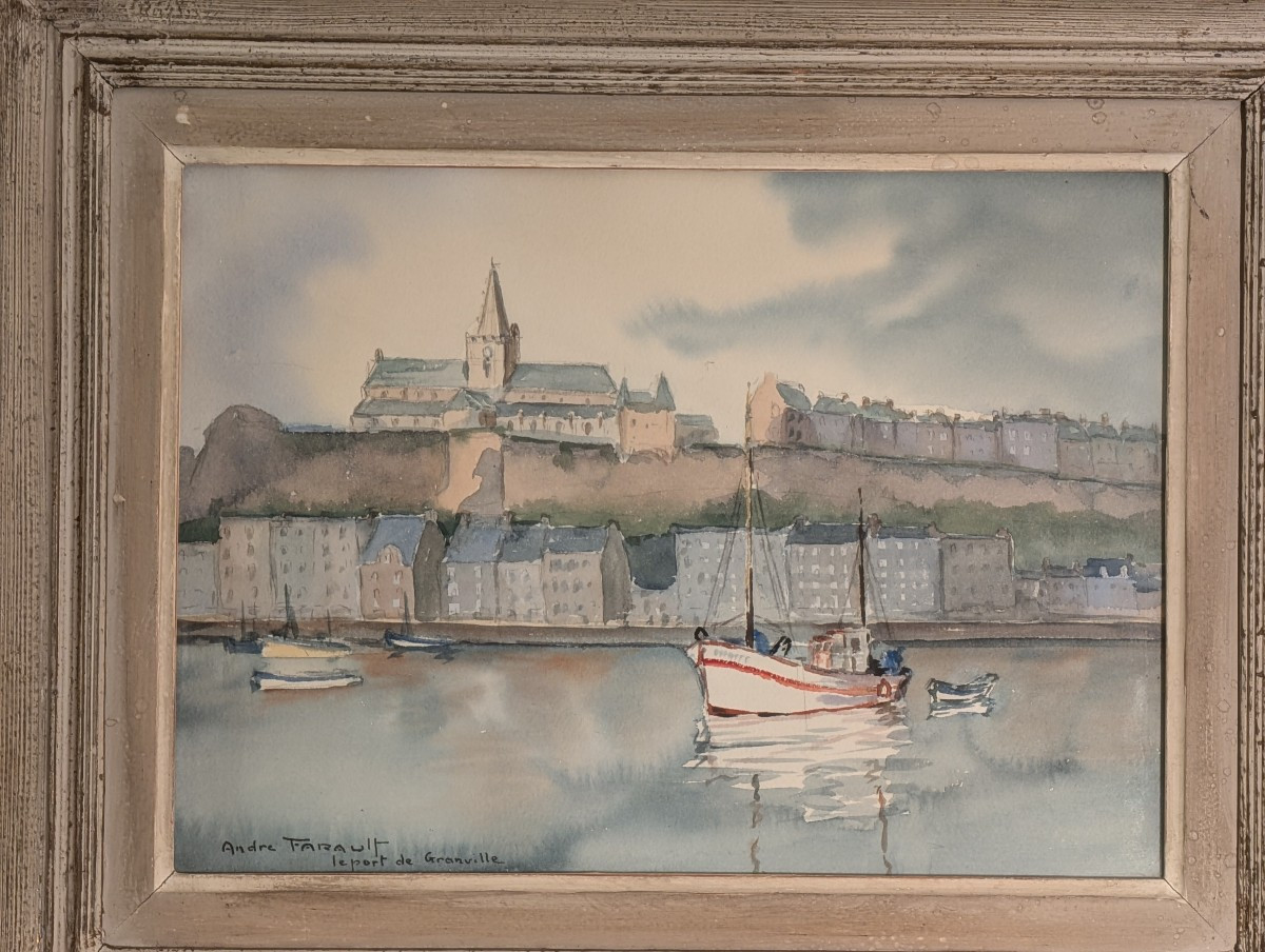 André Farault, The Port Of Granville Watercolor -photo-2