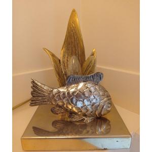 Lampe Poisson Bronze doré