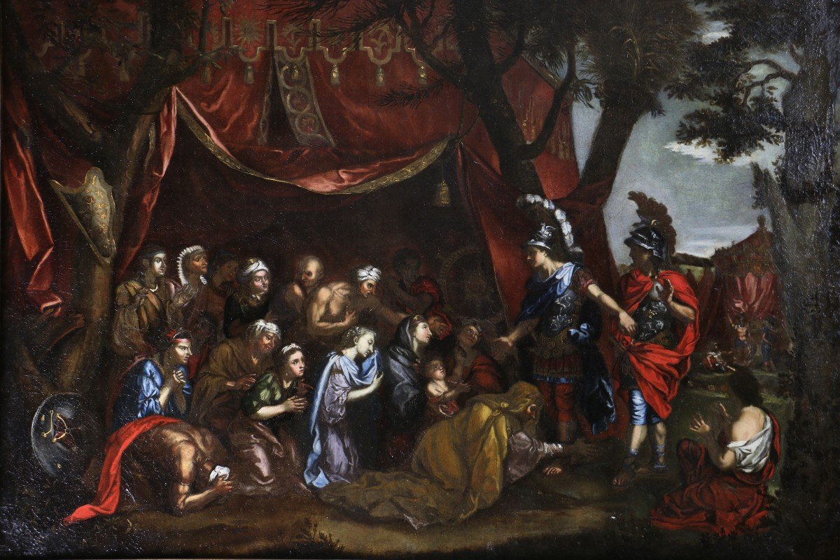 Neapolitan School Of The XVIIth After Charles Lebrun, The Family Of Darius In Front Of Alexander.-photo-2