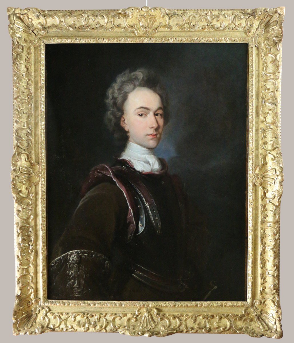 Henri Millot (né à Paris, mort En 1759) attribué. Portrait D’un Jeune Gentilhomme En Armure