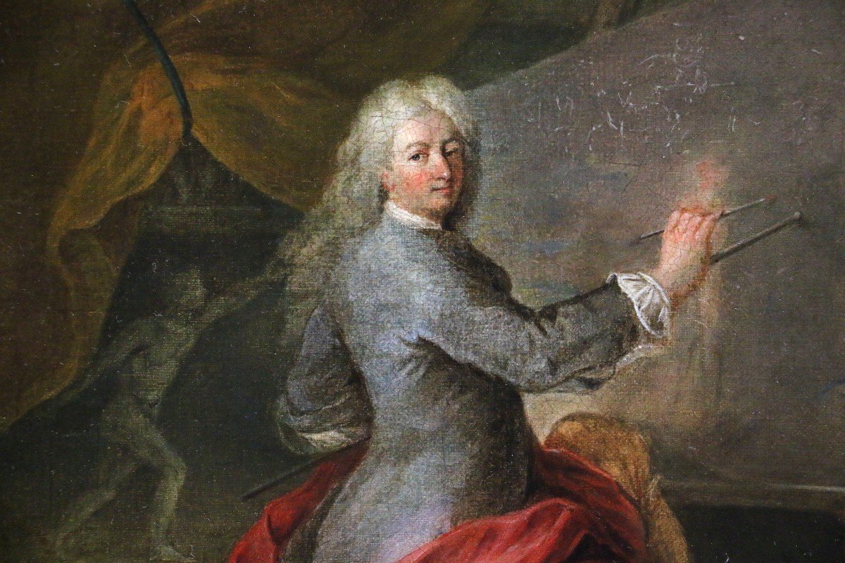 Portrait Présumé Du Peintre Antoine Coypel Dans Son Atelier Vers 1700 Par Louis De Sylvestre -photo-2