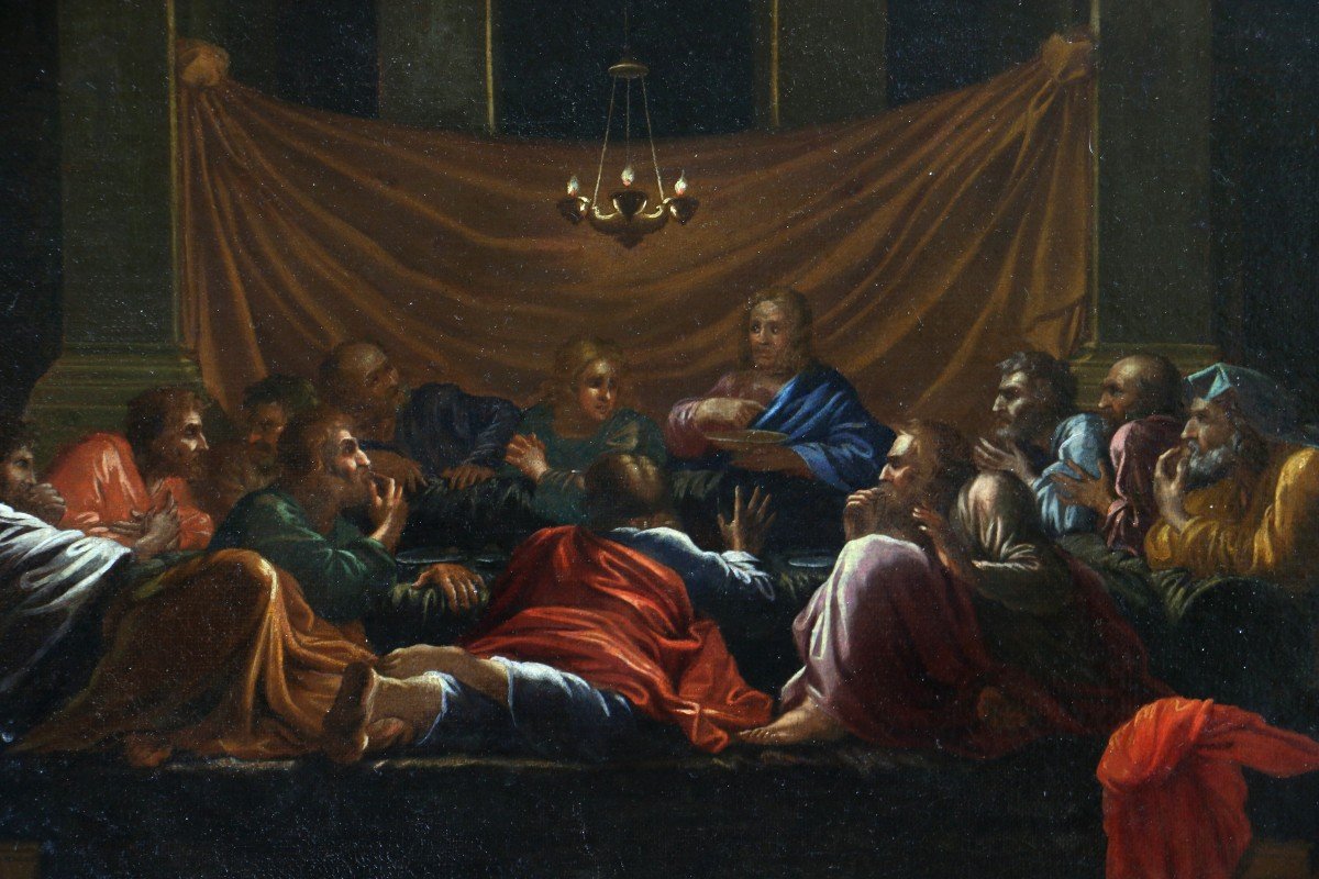 Nicolas Poussin (1594; 1665) After. The Last Supper, French School From The 17th Century.-photo-4