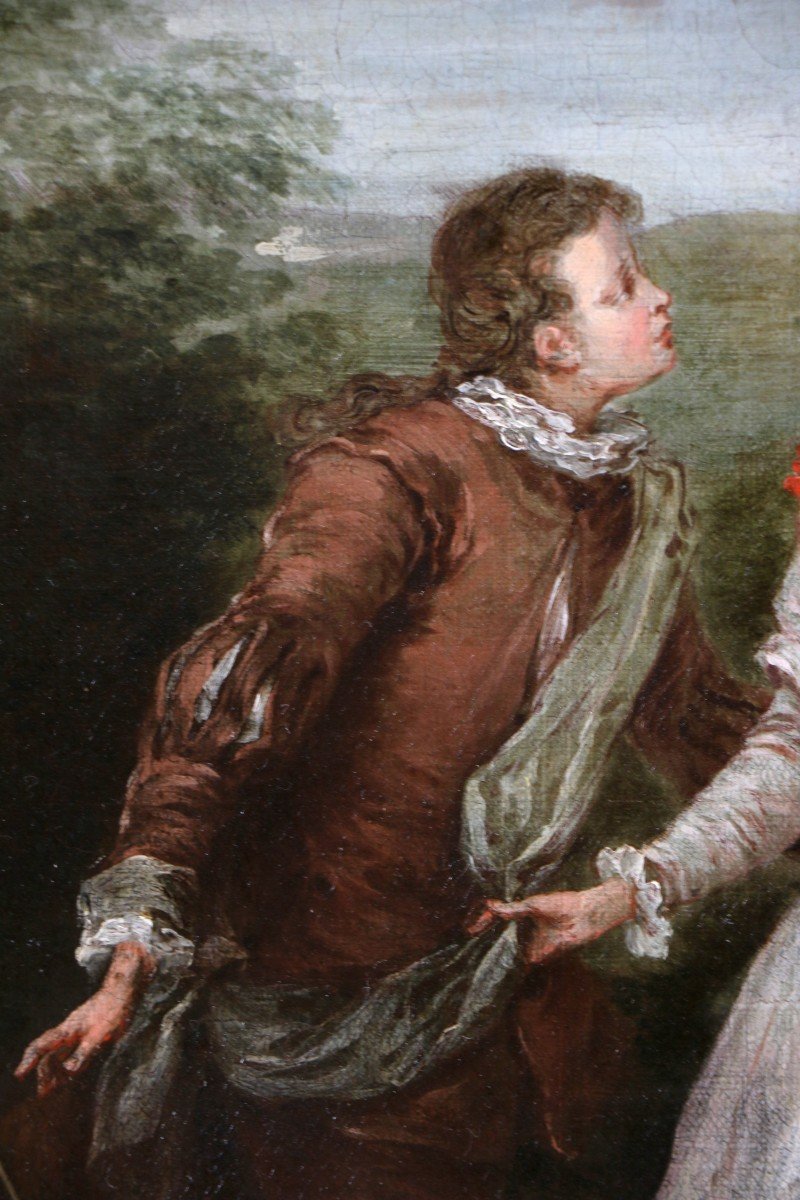 Philippe Mercier (1689-1760) Attributed. School Of Antoine Watteau. Gallant Scene.-photo-1