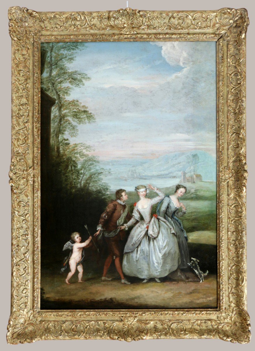 Philippe Mercier (1689-1760) Attributed. School Of Antoine Watteau. Gallant Scene.