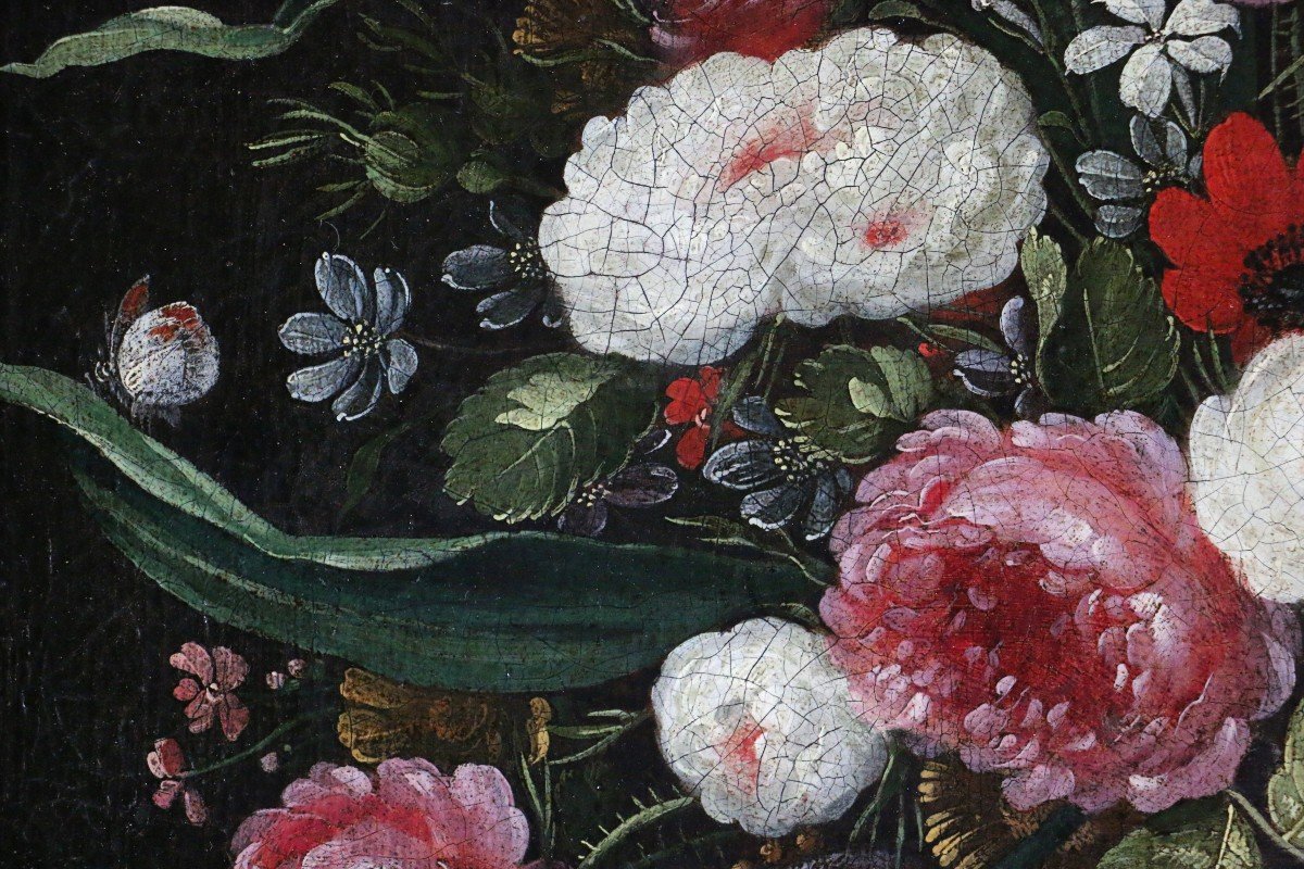 Andries Daniels (1580 – 1640) And Workshop. Rich Bouquet Of Flowers In A Vase-photo-1