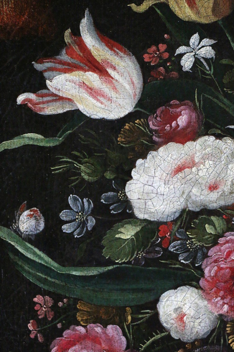 Andries Daniels (1580 – 1640) Et Atelier. Riche Bouquet De Fleurs Dans Un Vase-photo-3