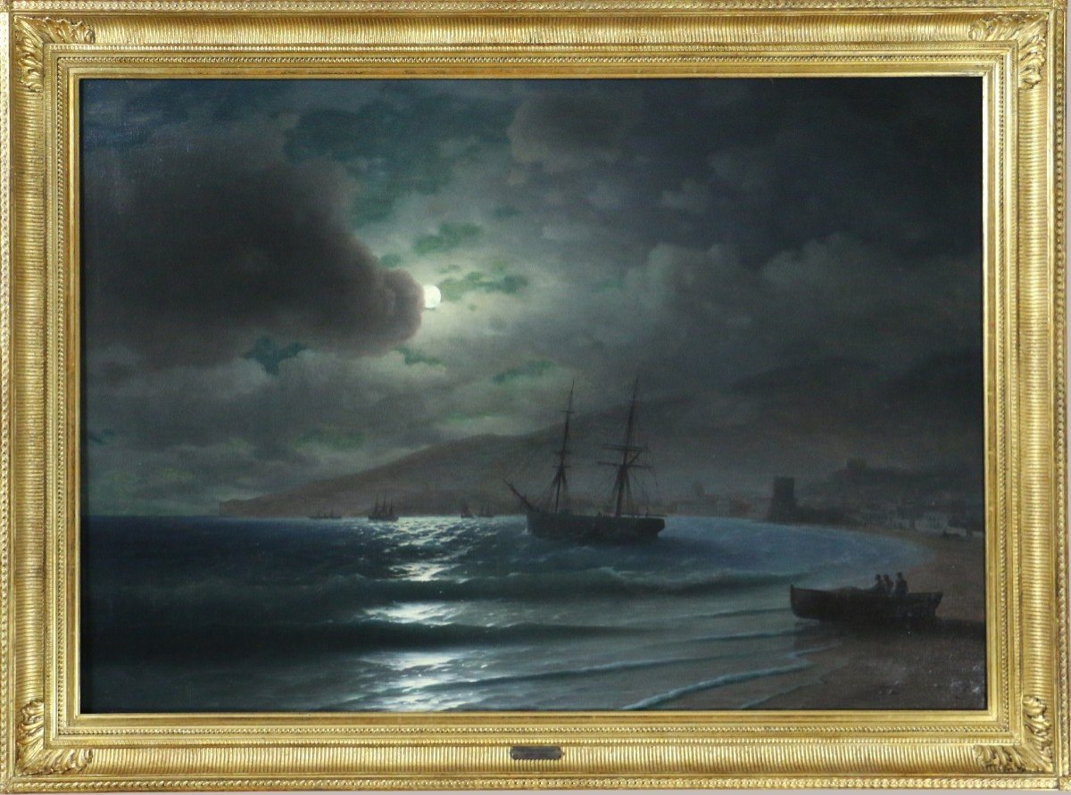 Ivan Aivazovsky (1817-1900) Entourage. The Bay Of Feodosia By Moonlight Circa 1880.