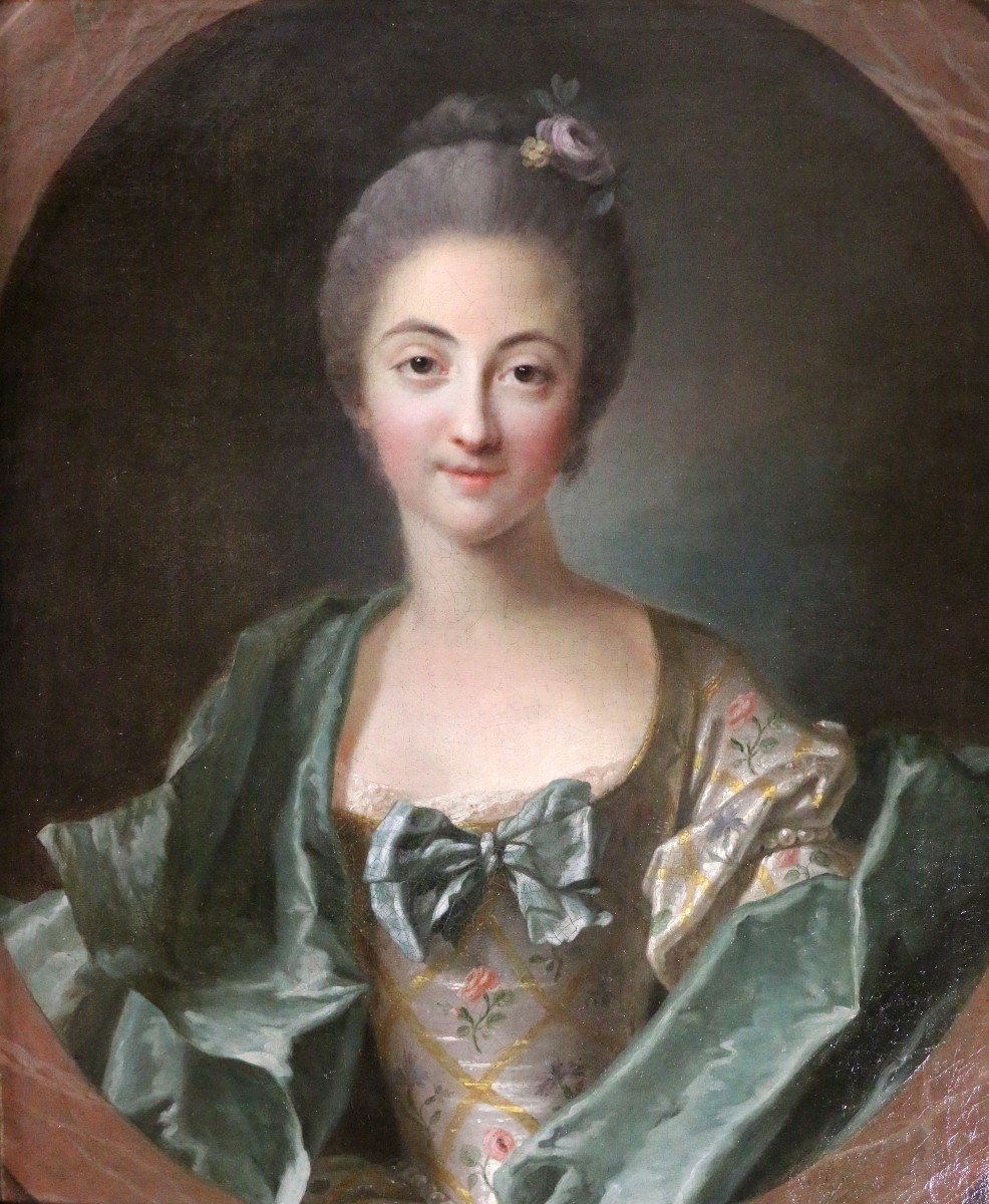 Louis Tocqué (1696-1772) Attribué. Portrait D’une Dame De Qualité  Vers 1740-photo-2