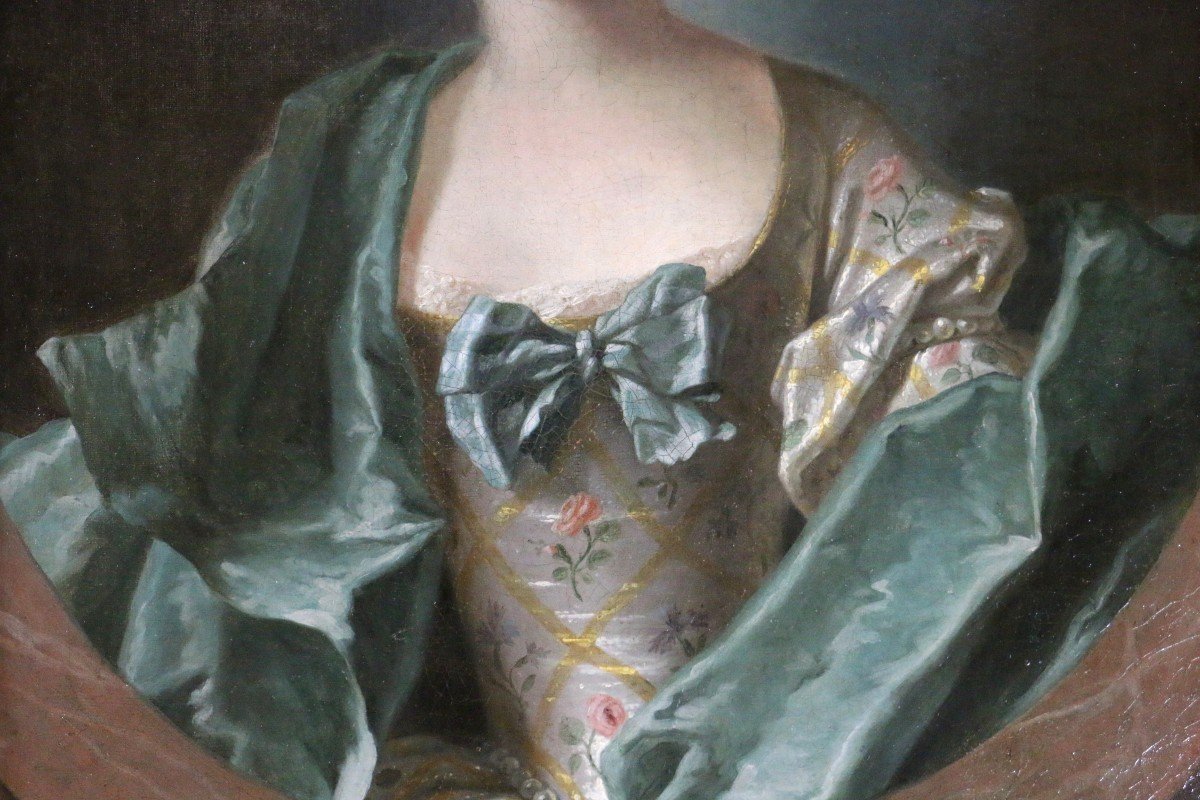Louis Tocqué (1696-1772) Attributed. Portrait Of A Lady Of Quality  Around 1740-photo-3