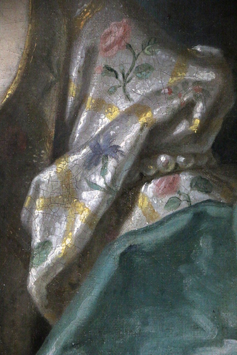 Louis Tocqué (1696-1772) Attribué. Portrait D’une Dame De Qualité  Vers 1740-photo-4