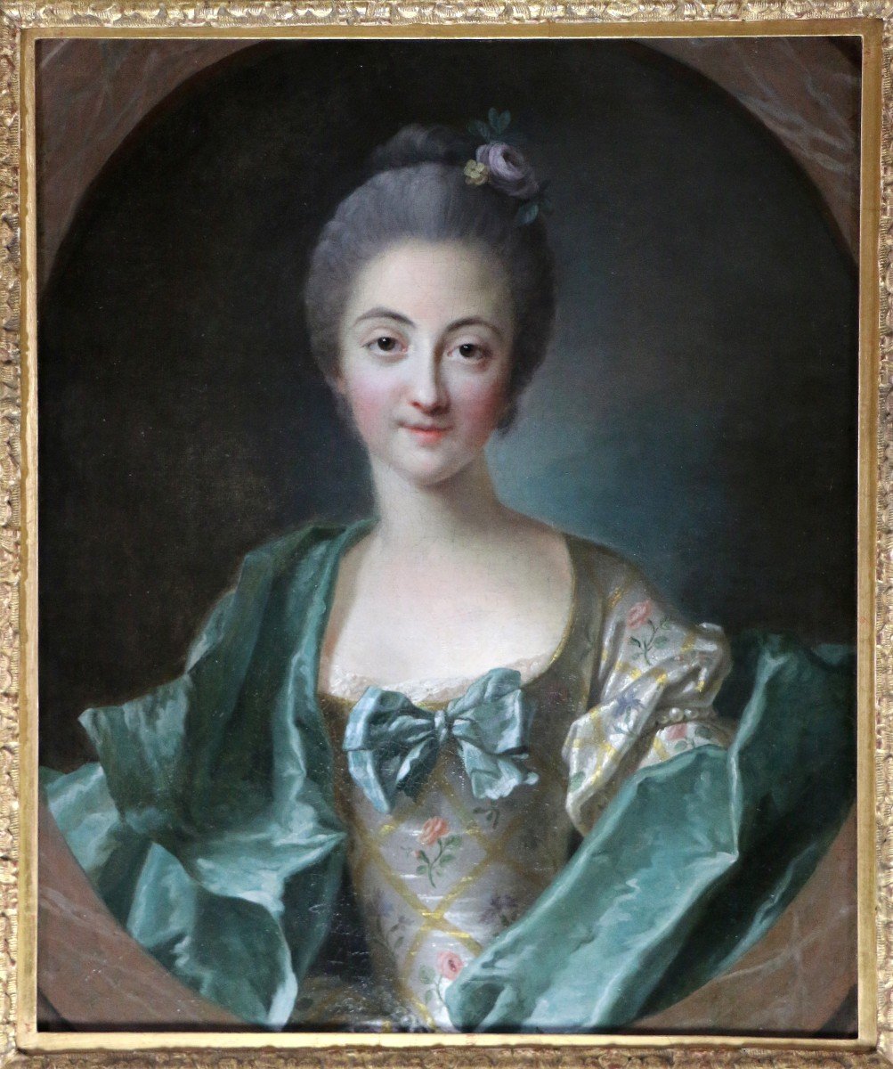 Louis Tocqué (1696-1772) Attributed. Portrait Of A Lady Of Quality  Around 1740-photo-2