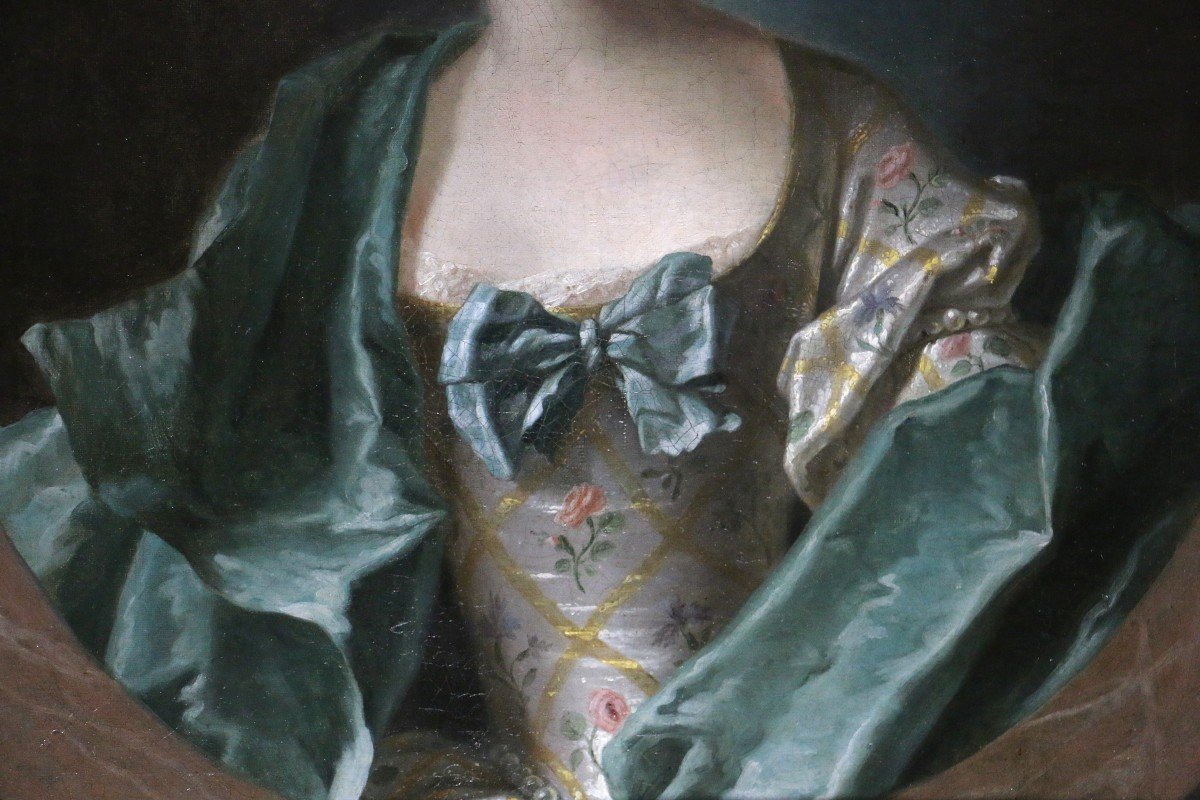 Louis Tocqué (1696-1772) Attributed. Portrait Of A Lady Of Quality  Around 1740-photo-3