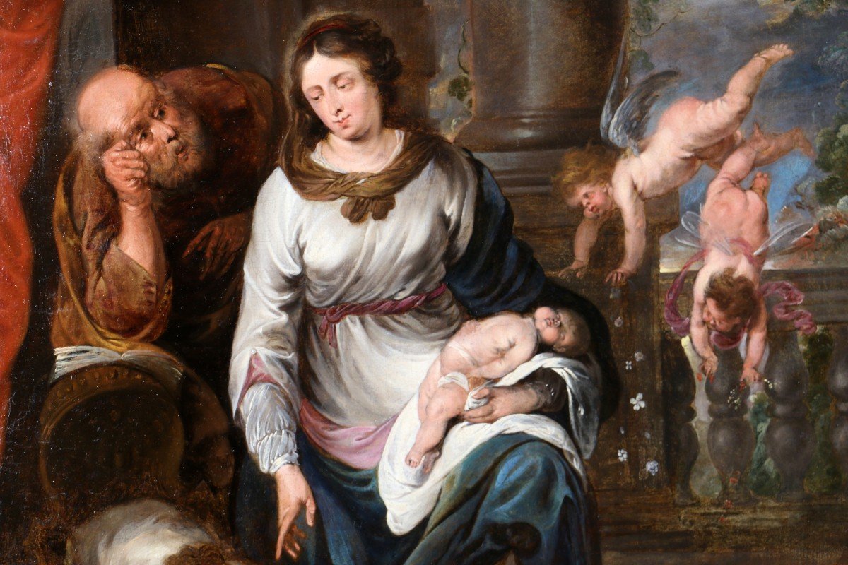 Jan Van Den Hoecke (antwerp, 1611 – 1651) Attributed. The Repose Of The Holy Family Circa 1635.-photo-3