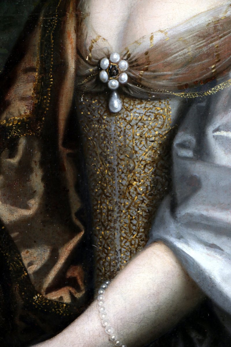 Louis Ferdinand I Elle (1612-1689), Dit Elle Le Père-attributed. Portrait Of A Quality Lady-photo-4