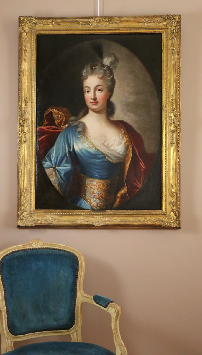 Nicolas De Largillière (1656-1746) Et Atelier-portrait d'Une Jeune Dame De Qualité Vers 1700.-photo-2