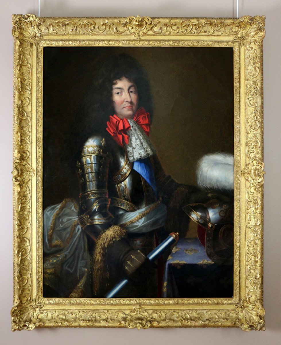 Jean Nocret (1615, 1672) Attributed. Large Portrait Of Louis XIV In Armor.