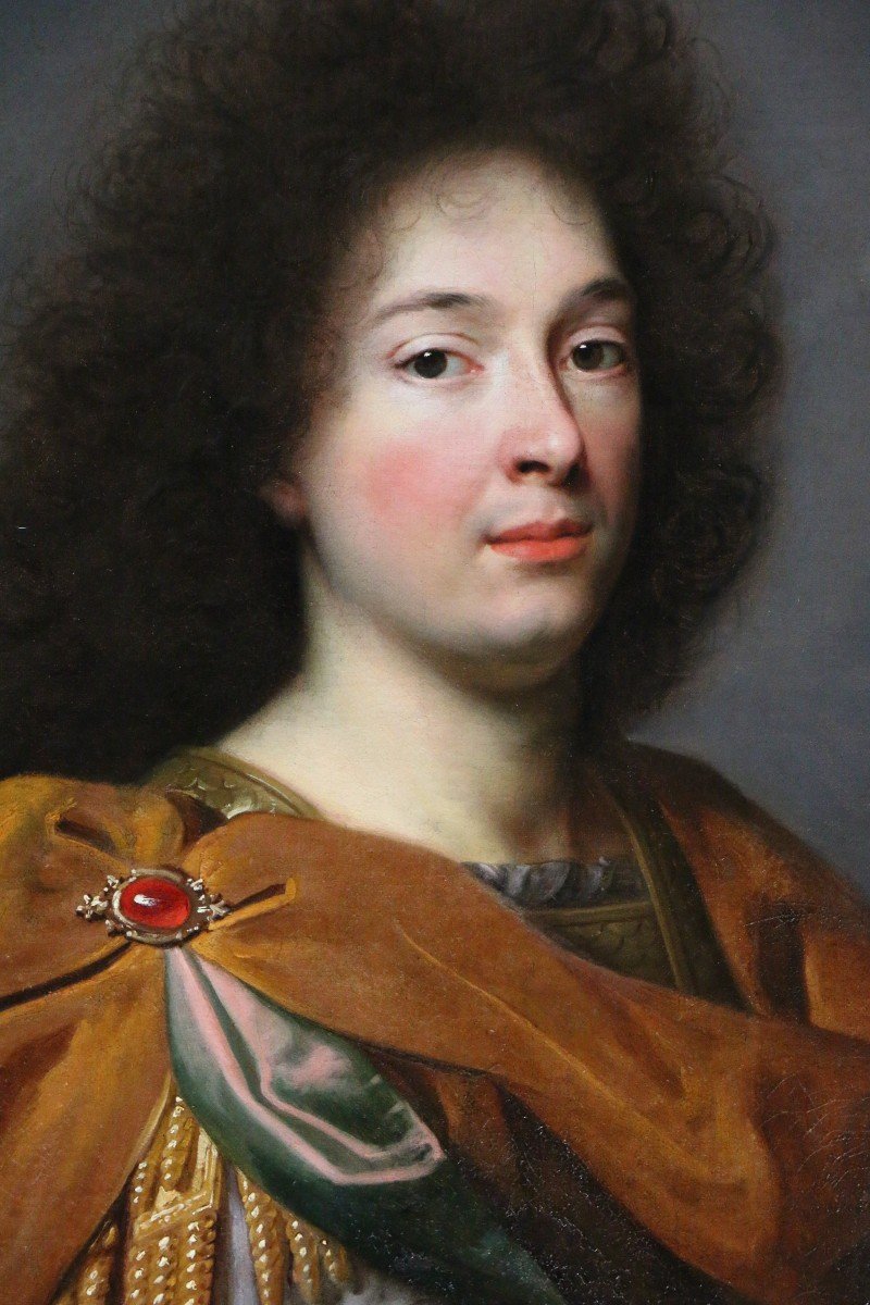 Pierre Mignard (1612-1695) Attribué-portrait d'Un Jeune Homme Vêtu à l'Antique -photo-4