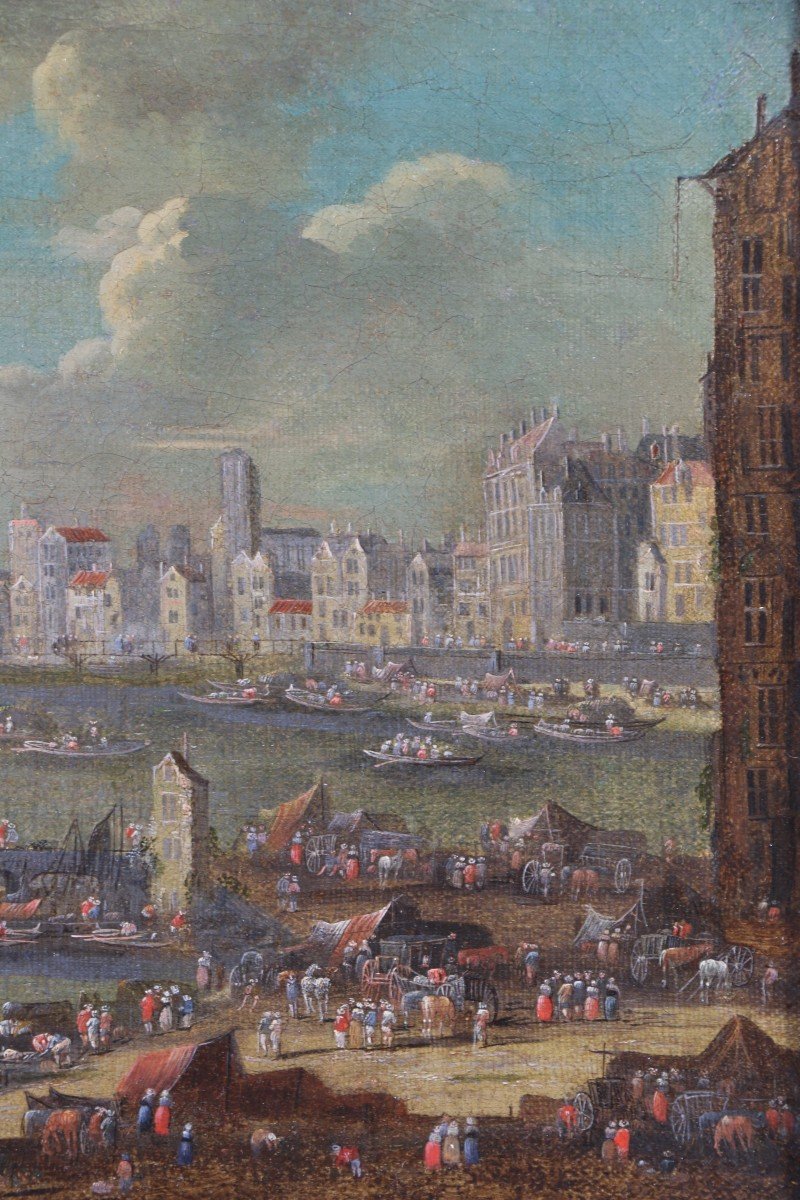 Peter II Casteel (1650; 1701) Attributed. Animated Harbor Scene-photo-4