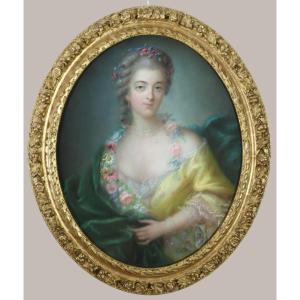 Ecole Française De La Fin Du XVIIIè Siècle. Pastel. Dame De Qualité.