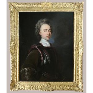 Henri Millot (born In Paris, Died In 1759) Attributed. Portrait Of A Young Gentleman In Armor
