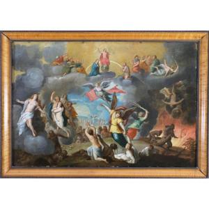 Frans Francken Le Jeune (1581; 1642) And Workshop, Df Monogrammed. The Last Judgment Around 1600