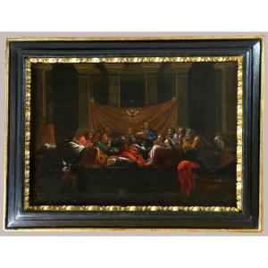 Nicolas Poussin (1594 ; 1665) D’après. La Cène, école Française Du XVIIè Siècle.