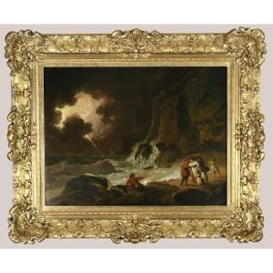 Julius Caesar Ibbetson (1759-1817) Storm And Shipwreck Scene On The Isle Of Wight Circa 1795