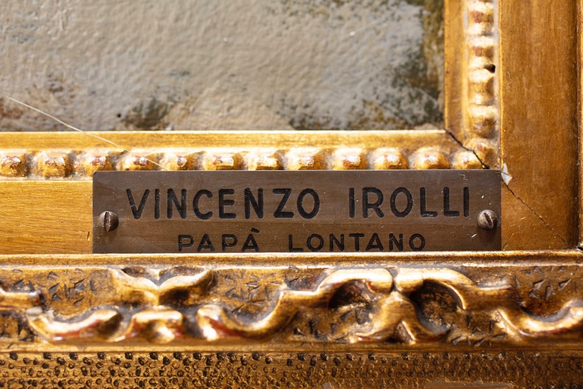 Grand Tableau De Vincenzo Irolli Intitulé "papa Lointain"-photo-3