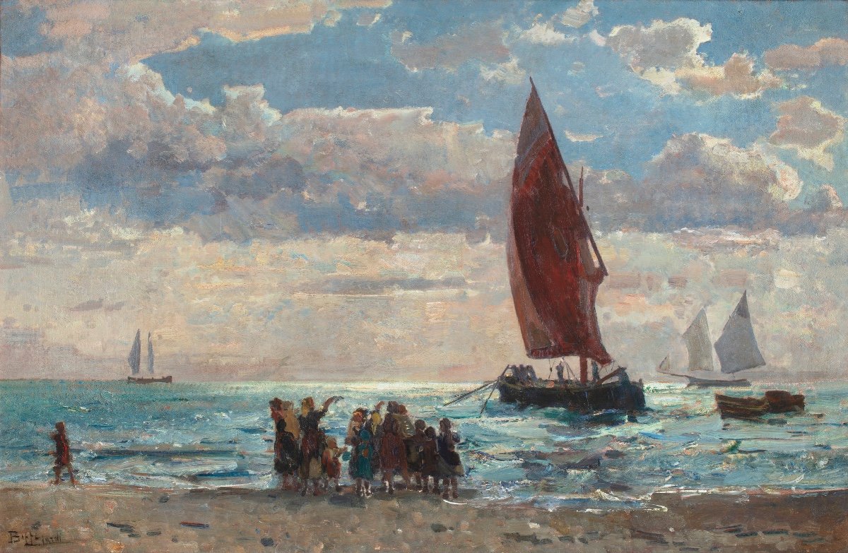 Tableau De Beppe Ciardi (1875 –  1932) " La Mer"-photo-2