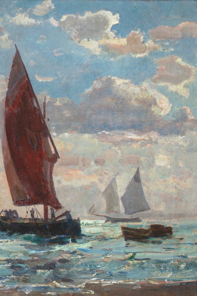 Tableau De Beppe Ciardi (1875 –  1932) " La Mer"-photo-4