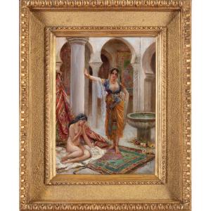 Tableau De Fabio Fabbi (bologne 1861 –1945), “femmes Au Harem“ 