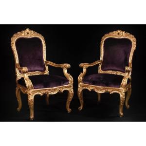 Paire De Fauteuils Louis XV