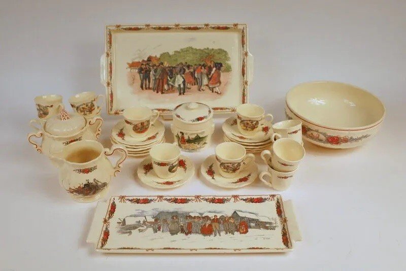 Sarreguemines, Old Obernai Service 124 Pieces  -photo-4