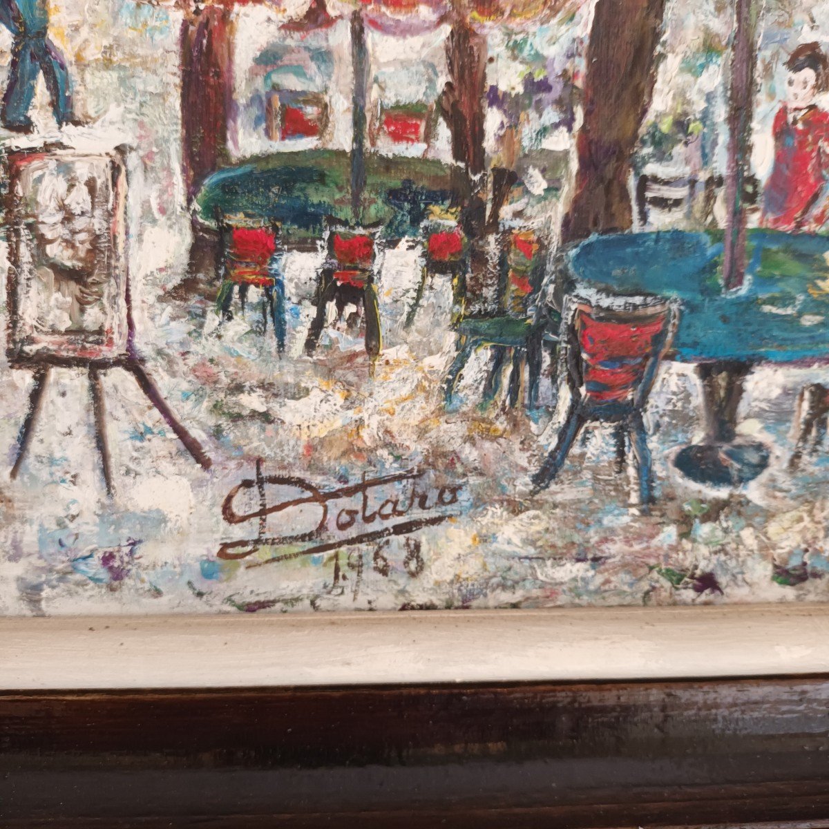 Madeleine Dotaro (20th Century), Oil On Canvas "place Du Tertre In Montmartre"-photo-2