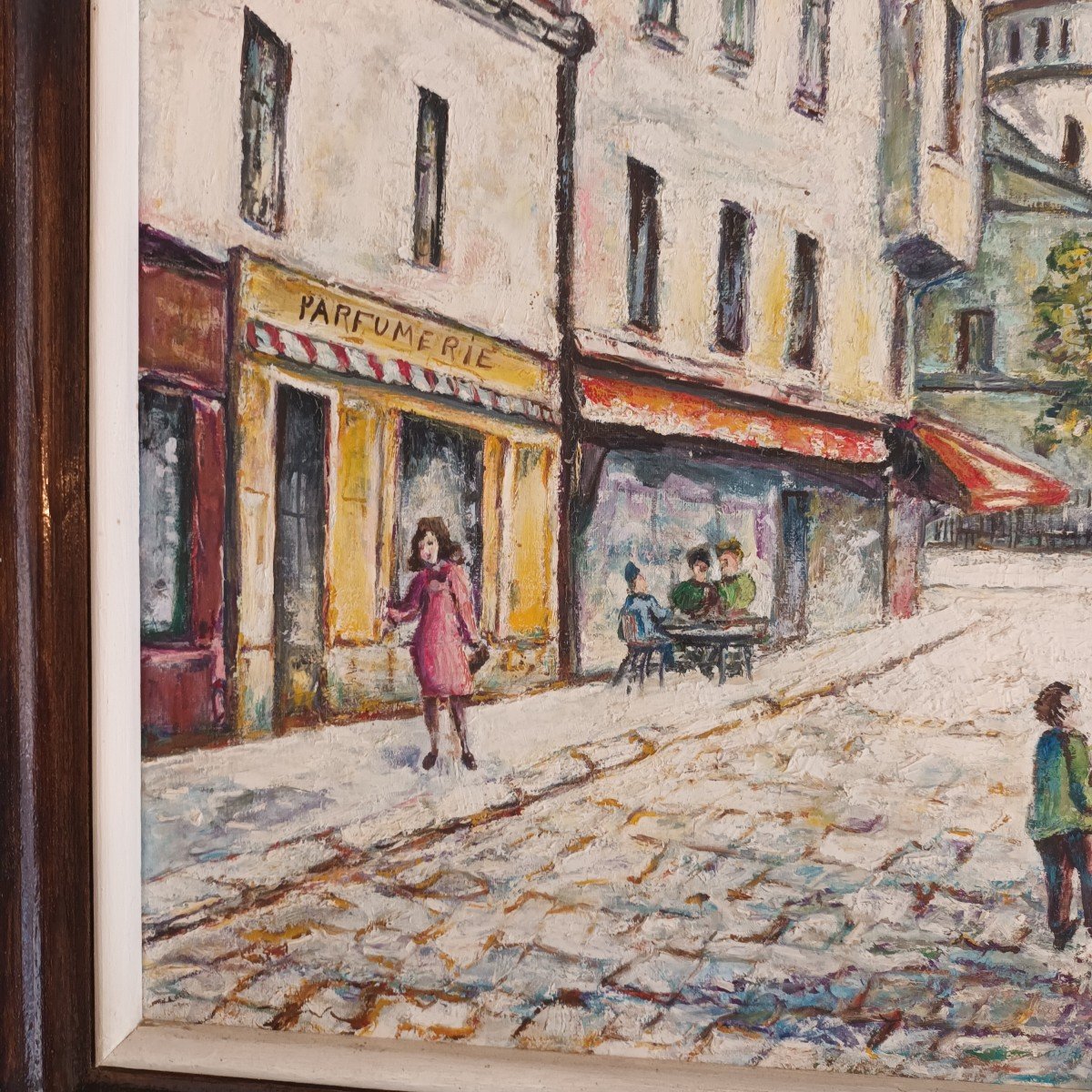 Madeleine Dotaro (20th Century), Oil On Canvas "place Du Tertre In Montmartre"-photo-1