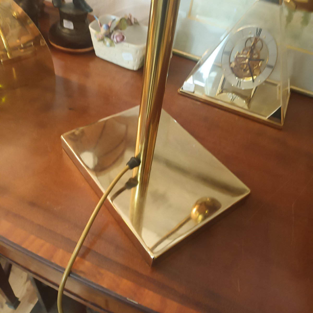 Beautiful Desk Lamp In Golden Brass 1970s-photo-5