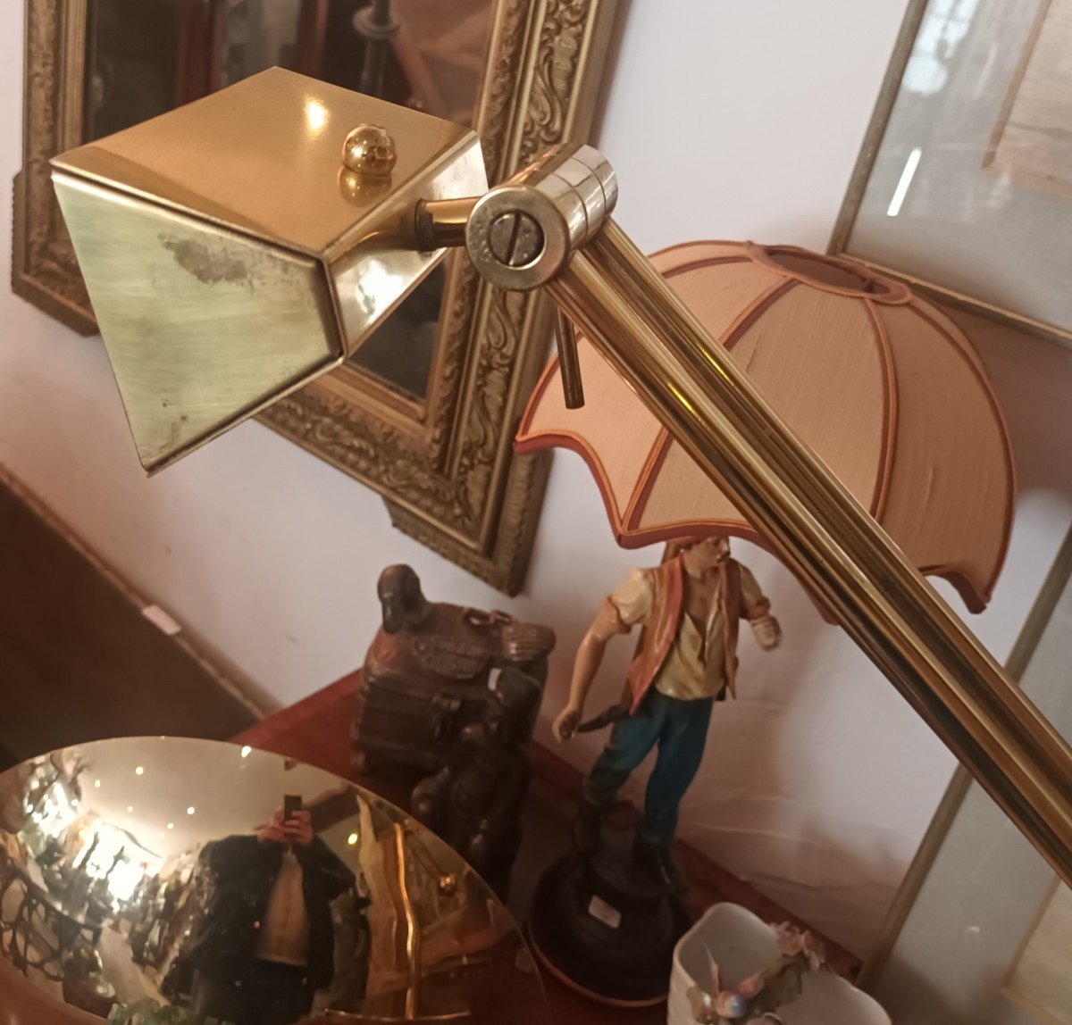 Beautiful Desk Lamp In Golden Brass 1970s-photo-6