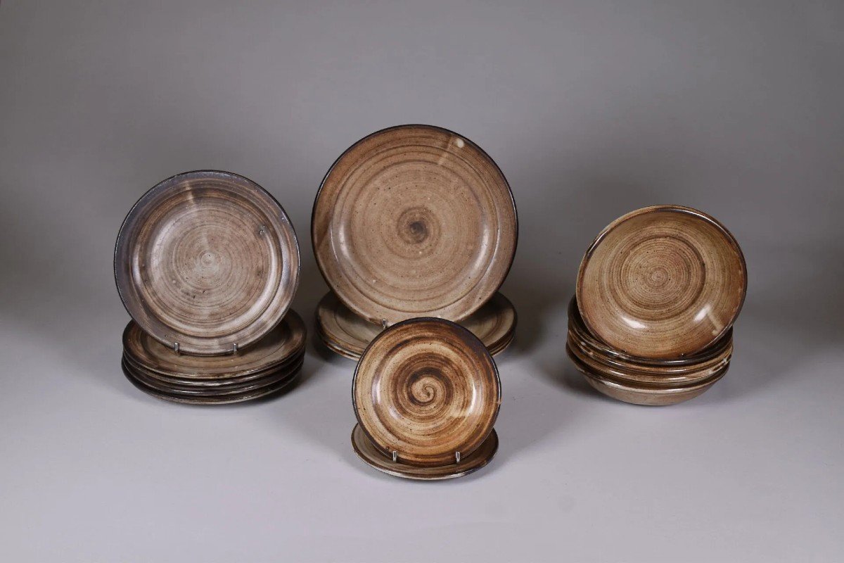 Dominique Pouchain: Set Of 15 Glazed Stoneware Plates