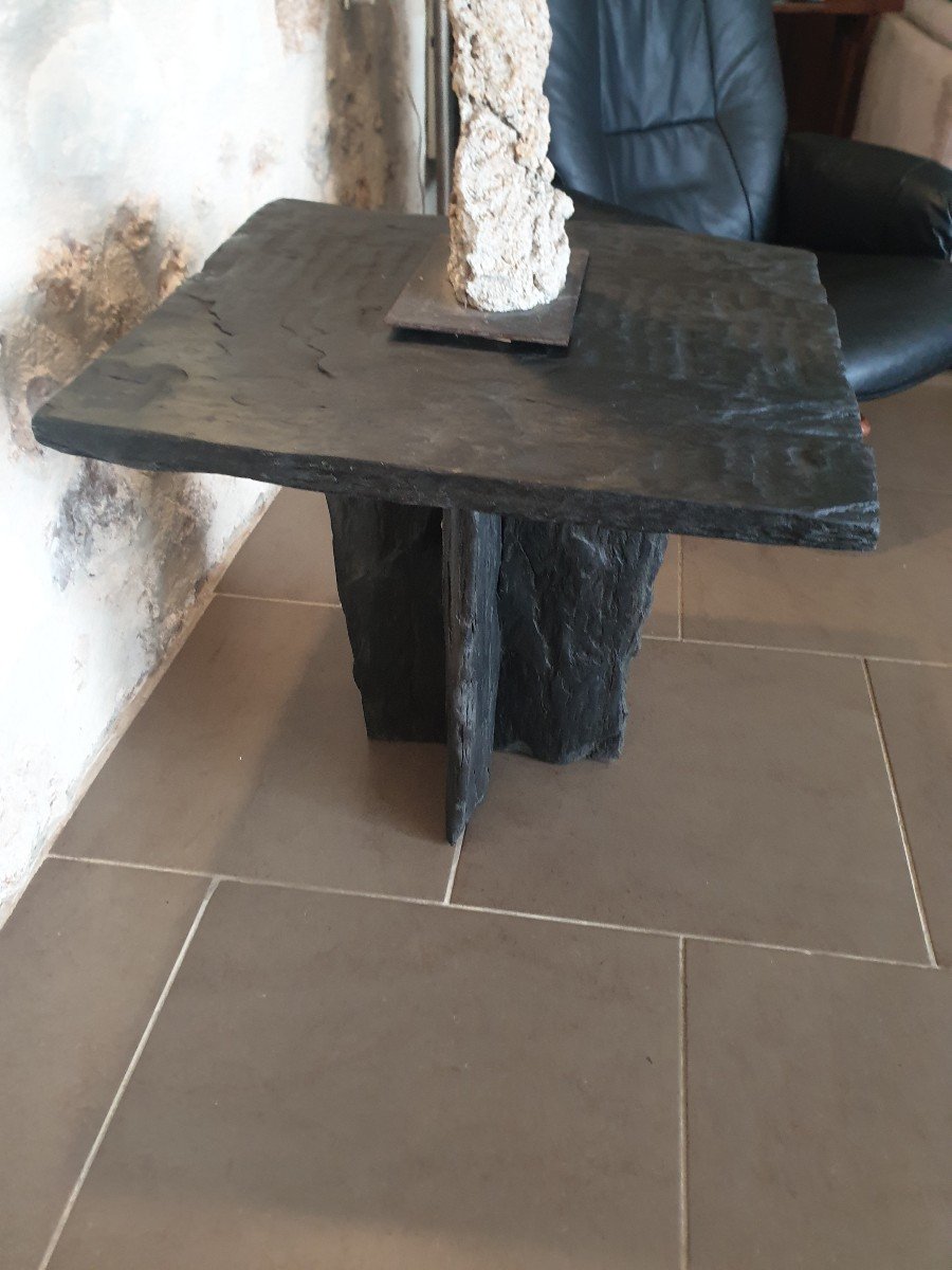 Table basse en Ardoise brute-photo-4