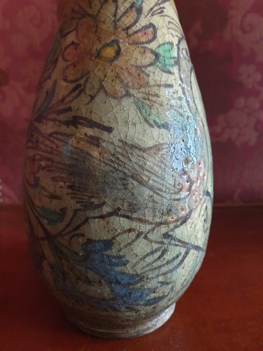 Large Iranian Bottle-shaped Vase XIX-photo-3