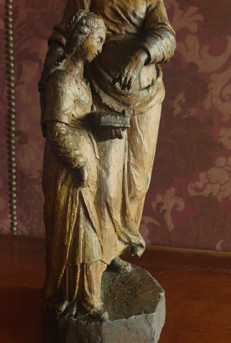 Saint Anne XVIIth Wood Statue-photo-3