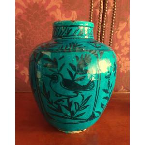 Persia 19th Century Iran Kadjar Turquoise Ceramic