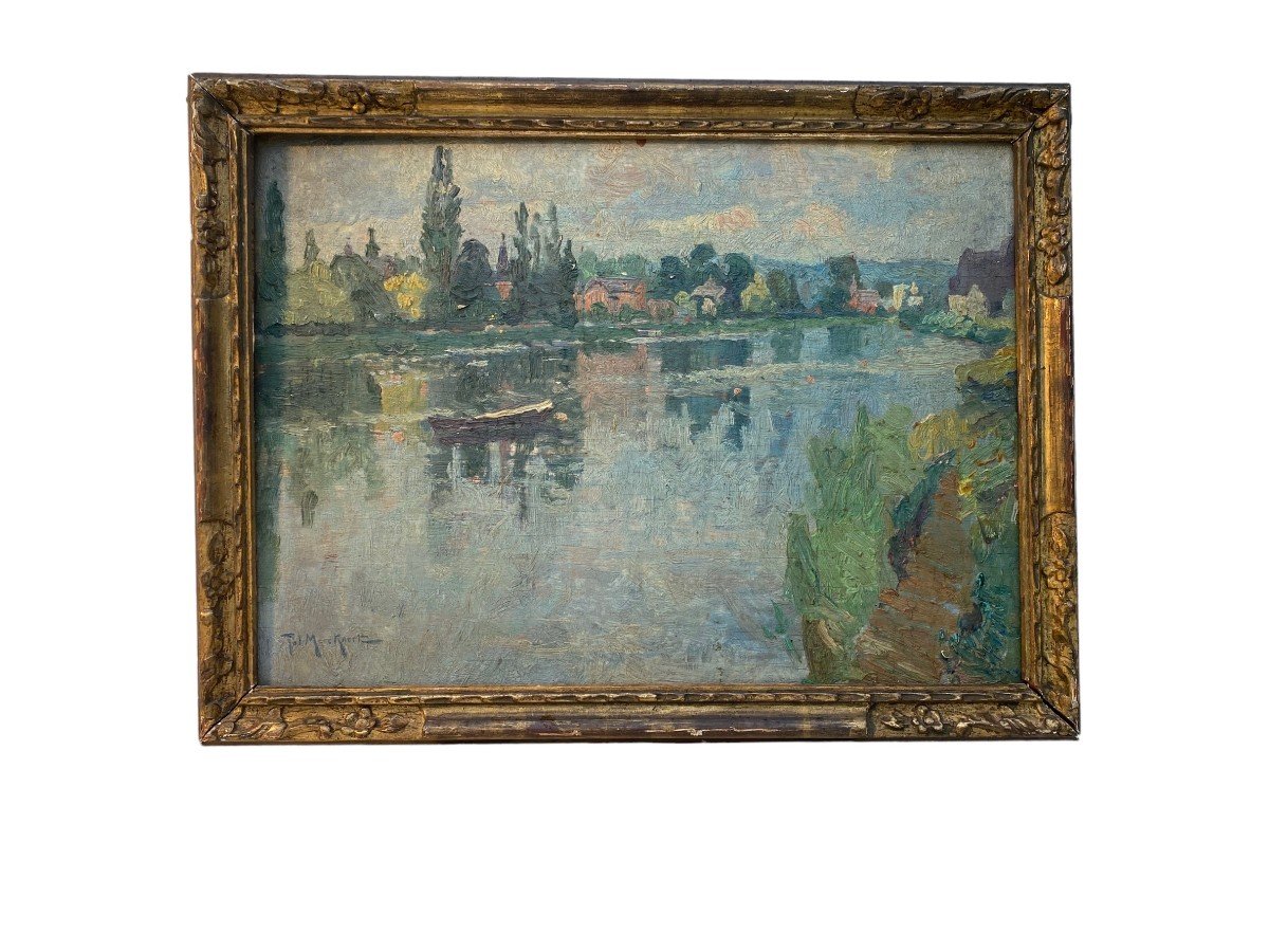 Paysage Lacustre, Signé Jules Merckaert (1872-1924)